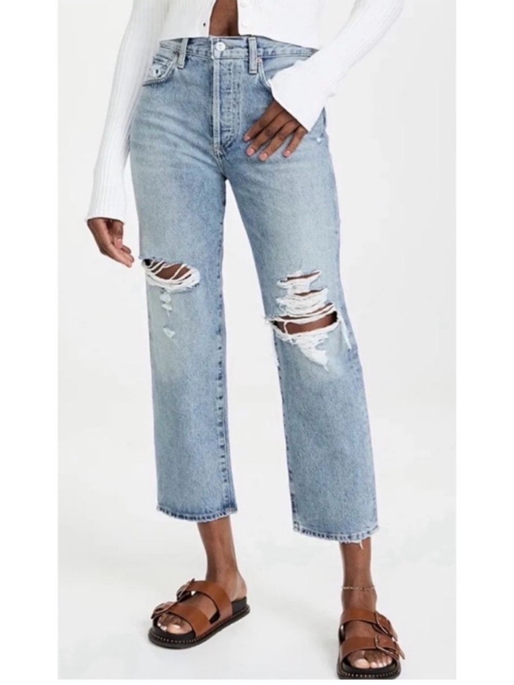 Citizens of Humanity Emery Crop Relaxed Straight Jeans Women’s 26 Heat Wave Wash